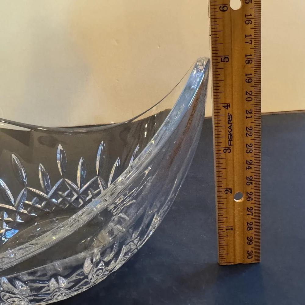Vtg Waterford Lismore Essence Ellipse Bowl 7.5”x8.75”x5” Thick